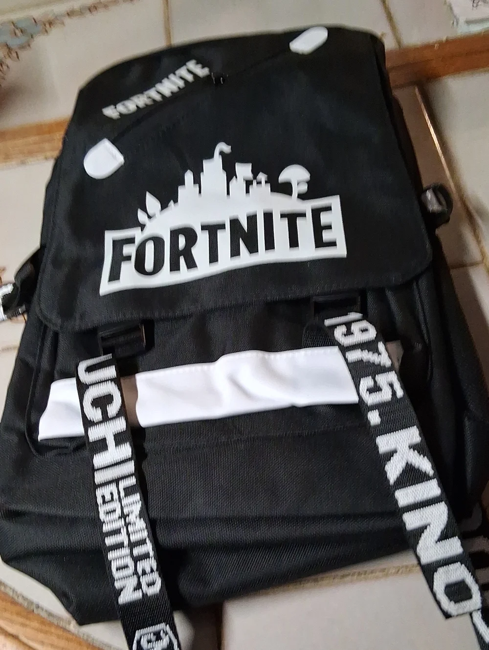 It's A Fortnight Black and White Men's Backpack - Branded Gaming Bag
